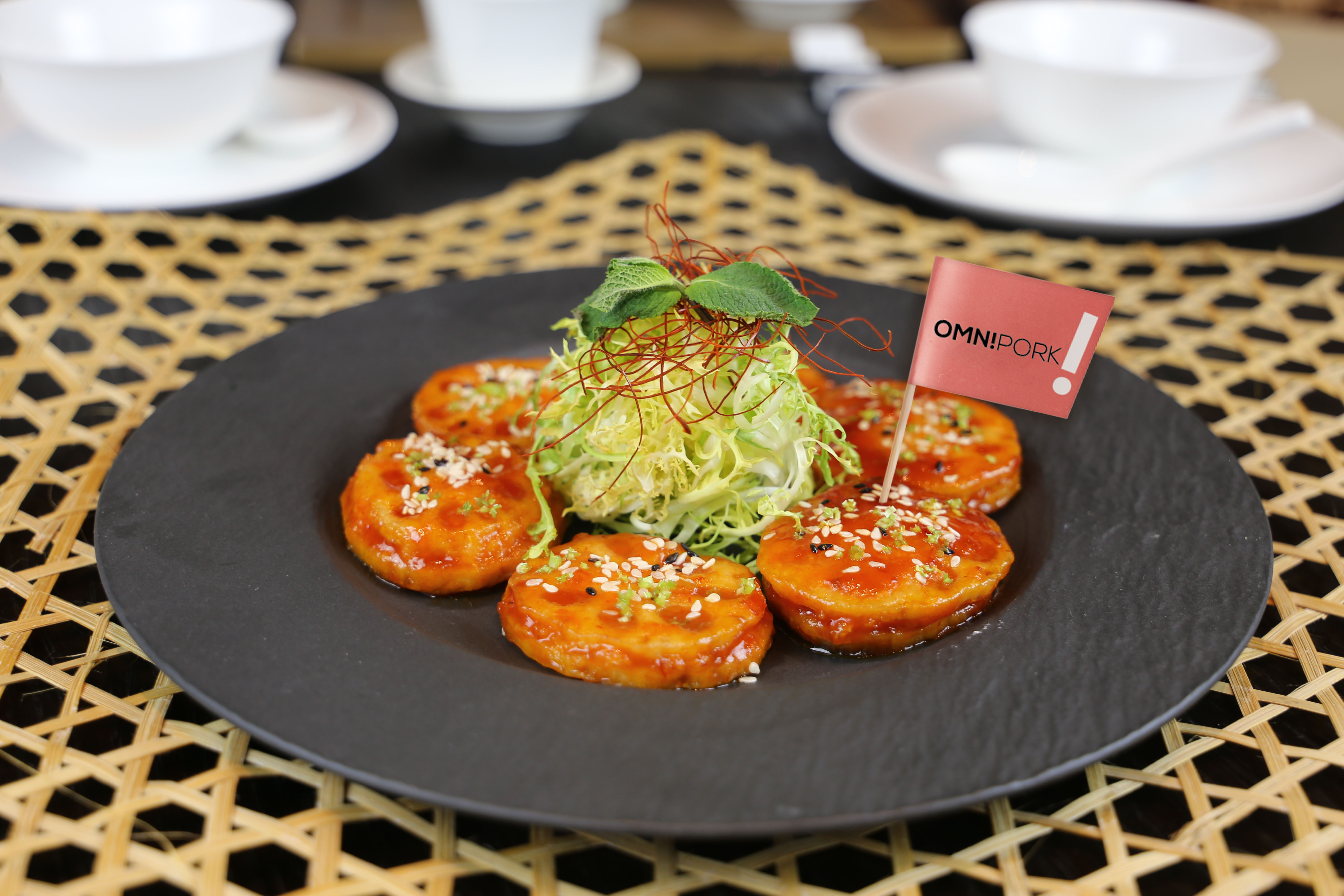 (Flag)Grilled OmniPork with lotus root in spicy sauce