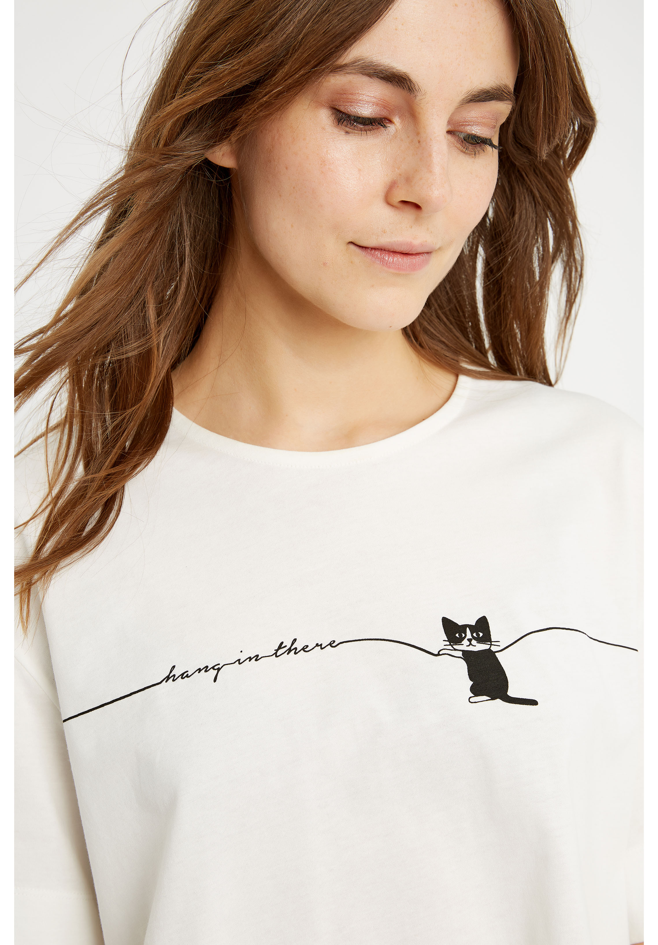 People Tree Hang In There Cat Tee Veganbase